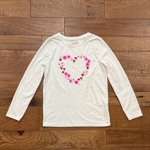 Cat & Jack Girls Valentines Day Heart Flowered Long-Sleeve Shirt - Size M (7/8)